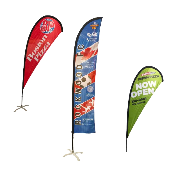 Promotional flags supporting retail and event marketing