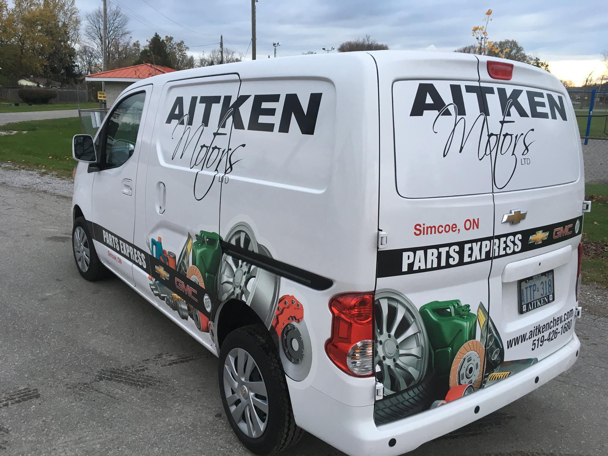 Commercial vinyl wrap on branded company vehicle