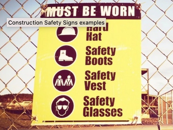Custom printed construction safety and PPE signage