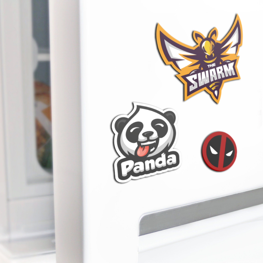 Custom magnet shapes with branded artwork