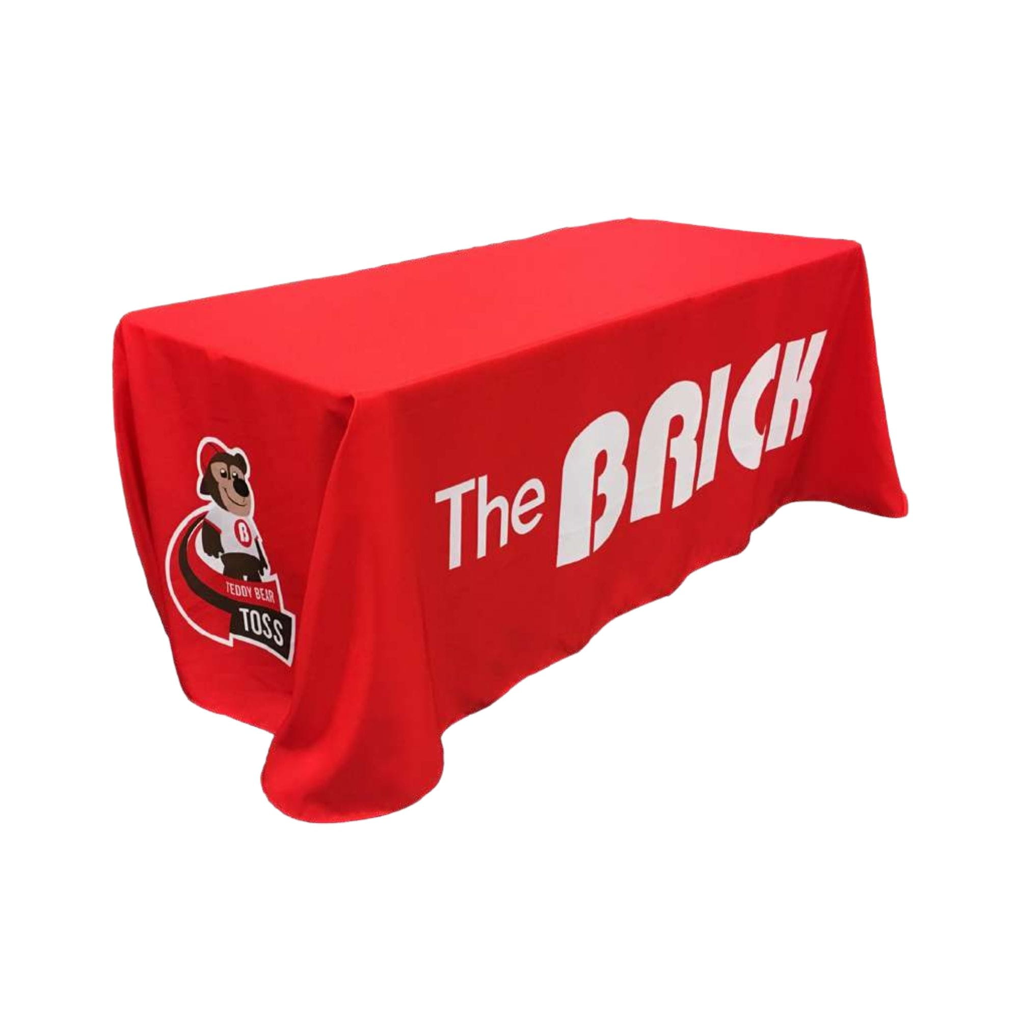 Durable polyester promotional table cover fabric close-up