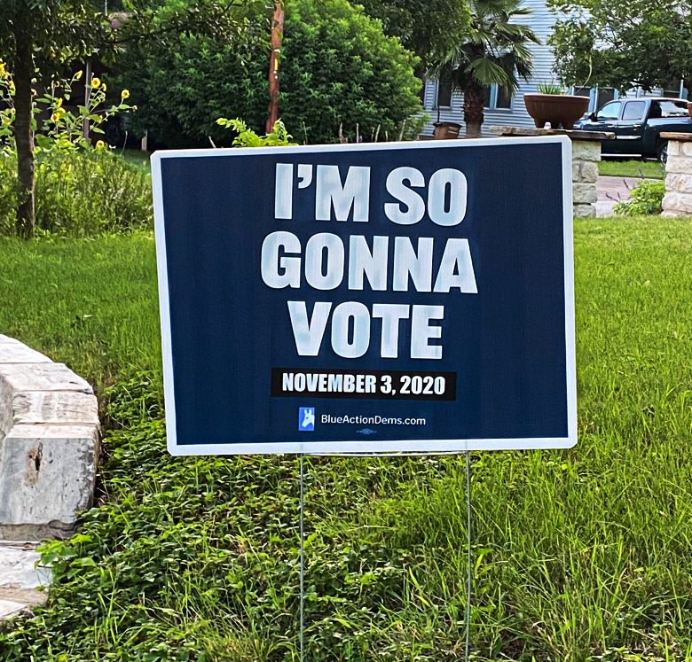 Voting election sign example