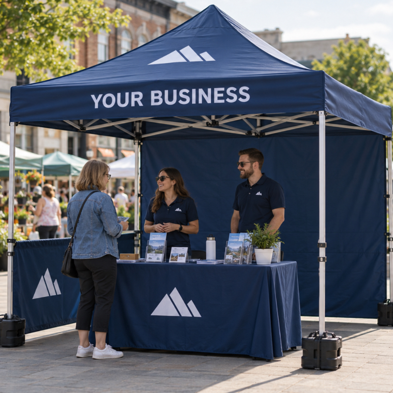 Popup canopy promotional tent example
